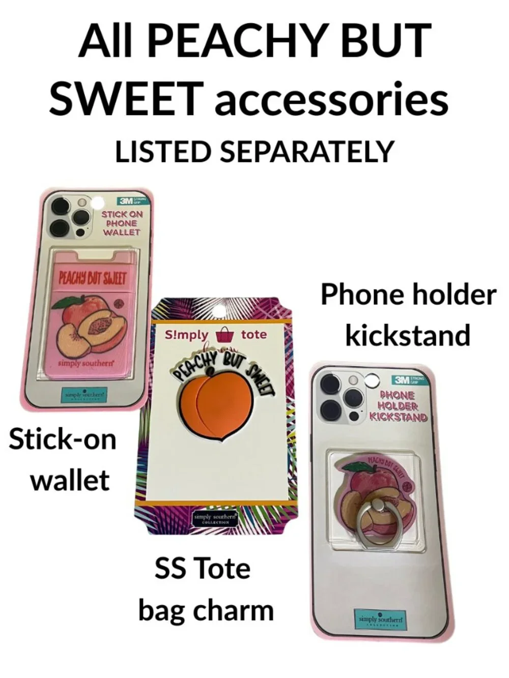 NEW Simply Southern Phone Holder Kickstand – “Peachy But Sweet” Design
